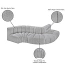 Meridian Arc Grey Boucle Fabric 5 pc Modular Sectional IMAGE 7