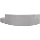 Meridian Arc Grey Boucle Fabric 5 pc Modular Sectional IMAGE 3