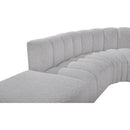 Meridian Arc Grey Boucle Fabric 5 pc Modular Sectional IMAGE 6