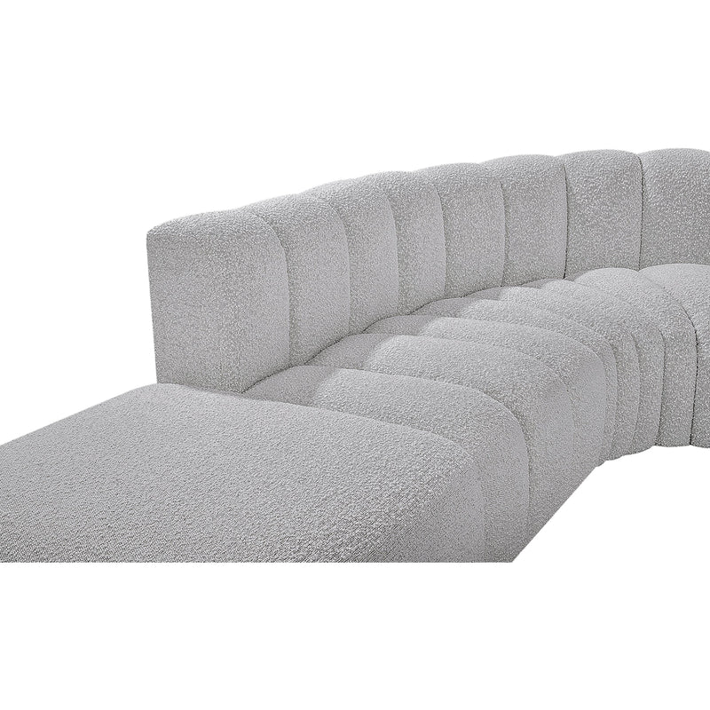 Meridian Arc Grey Boucle Fabric 5 pc Modular Sectional IMAGE 6