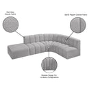 Meridian Arc Grey Boucle Fabric 5 pc Modular Sectional IMAGE 8