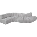 Meridian Arc Grey Boucle Fabric 6 pc Modular Sectional IMAGE 4