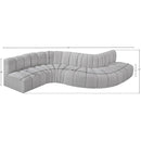 Meridian Arc Grey Boucle Fabric 6 pc Modular Sectional IMAGE 7