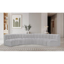 Meridian Arc Grey Boucle Fabric 6 pc Modular Sectional IMAGE 2