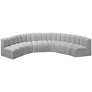 Meridian Arc Grey Boucle Fabric 6 pc Modular Sectional IMAGE 4