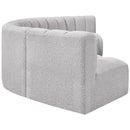 Meridian Arc Grey Boucle Fabric 6 pc Modular Sectional IMAGE 6