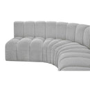Meridian Arc Grey Boucle Fabric 6 pc Modular Sectional IMAGE 7