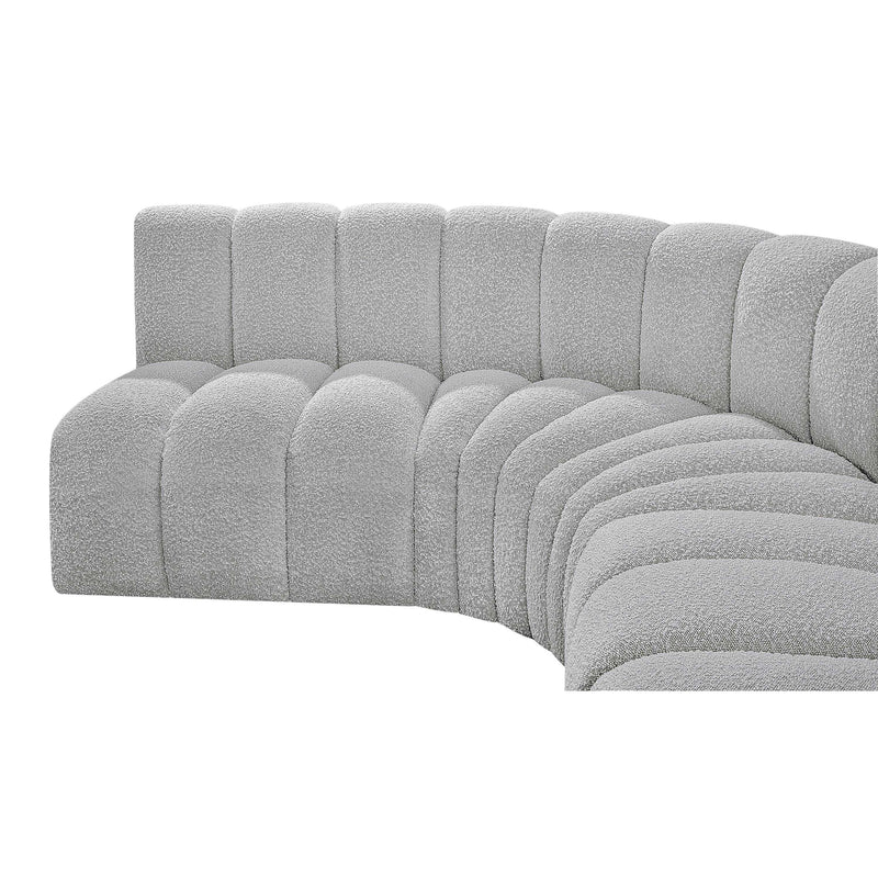 Meridian Arc Grey Boucle Fabric 6 pc Modular Sectional IMAGE 7