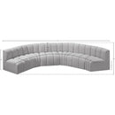 Meridian Arc Grey Boucle Fabric 6 pc Modular Sectional IMAGE 8