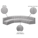 Meridian Arc Grey Boucle Fabric 6 pc Modular Sectional IMAGE 9