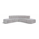 Meridian Arc Grey Boucle Fabric 6 pc Modular Sectional IMAGE 1