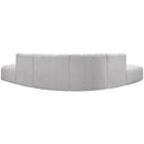 Meridian Arc Grey Boucle Fabric 6 pc Modular Sectional IMAGE 3