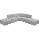 Meridian Arc Grey Boucle Fabric 6 pc Modular Sectional IMAGE 4