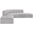 Meridian Arc Grey Boucle Fabric 6 pc Modular Sectional IMAGE 6