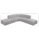Meridian Arc Grey Boucle Fabric 6 pc Modular Sectional IMAGE 7
