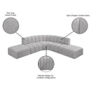 Meridian Arc Grey Boucle Fabric 6 pc Modular Sectional IMAGE 8