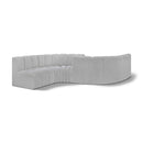 Meridian Arc Grey Boucle Fabric 6 pc Modular Sectional IMAGE 1