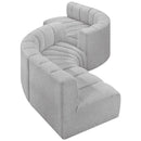 Meridian Arc Grey Boucle Fabric 6 pc Modular Sectional IMAGE 3