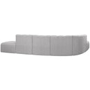 Meridian Arc Grey Boucle Fabric 7 pc Modular Sectional IMAGE 3