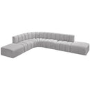 Meridian Arc Grey Boucle Fabric 7 pc Modular Sectional IMAGE 4