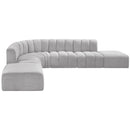 Meridian Arc Grey Boucle Fabric 7 pc Modular Sectional IMAGE 5