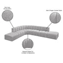 Meridian Arc Grey Boucle Fabric 7 pc Modular Sectional IMAGE 7