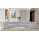 Meridian Arc Grey Boucle Fabric 7 pc Modular Sectional IMAGE 2