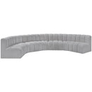 Meridian Arc Grey Boucle Fabric 7 pc Modular Sectional IMAGE 4