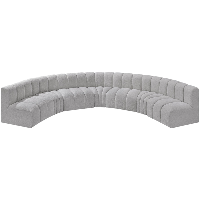 Meridian Arc Grey Boucle Fabric 7 pc Modular Sectional IMAGE 5