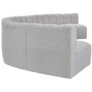 Meridian Arc Grey Boucle Fabric 7 pc Modular Sectional IMAGE 6