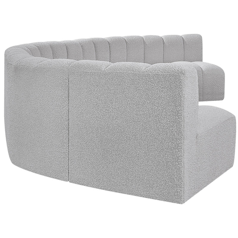Meridian Arc Grey Boucle Fabric 7 pc Modular Sectional IMAGE 6