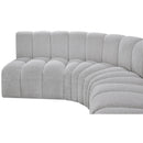 Meridian Arc Grey Boucle Fabric 7 pc Modular Sectional IMAGE 7
