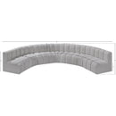 Meridian Arc Grey Boucle Fabric 7 pc Modular Sectional IMAGE 9