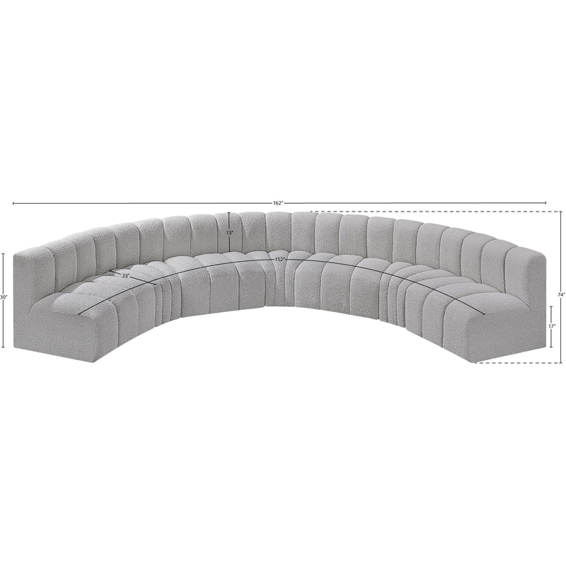 Meridian Arc Grey Boucle Fabric 7 pc Modular Sectional IMAGE 9