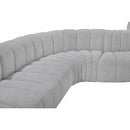 Meridian Arc Grey Boucle Fabric 7 pc Modular Sectional IMAGE 10