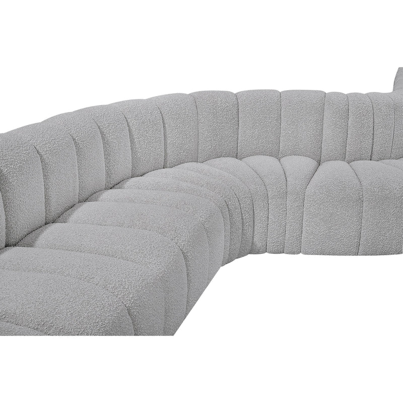 Meridian Arc Grey Boucle Fabric 7 pc Modular Sectional IMAGE 10