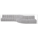 Meridian Arc Grey Boucle Fabric 7 pc Modular Sectional IMAGE 11