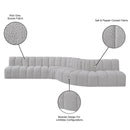 Meridian Arc Grey Boucle Fabric 7 pc Modular Sectional IMAGE 12