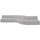 Meridian Arc Grey Boucle Fabric 7 pc Modular Sectional IMAGE 4