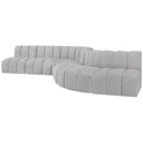 Meridian Arc Grey Boucle Fabric 7 pc Modular Sectional IMAGE 5