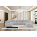 Meridian Arc Grey Boucle Fabric 8 pc Modular Sectional IMAGE 2