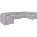 Meridian Arc Grey Boucle Fabric 8 pc Modular Sectional IMAGE 4