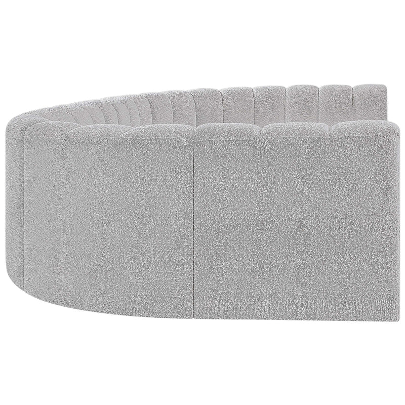 Meridian Arc Grey Boucle Fabric 8 pc Modular Sectional IMAGE 6