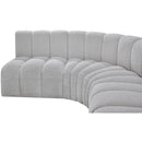 Meridian Arc Grey Boucle Fabric 8 pc Modular Sectional IMAGE 7