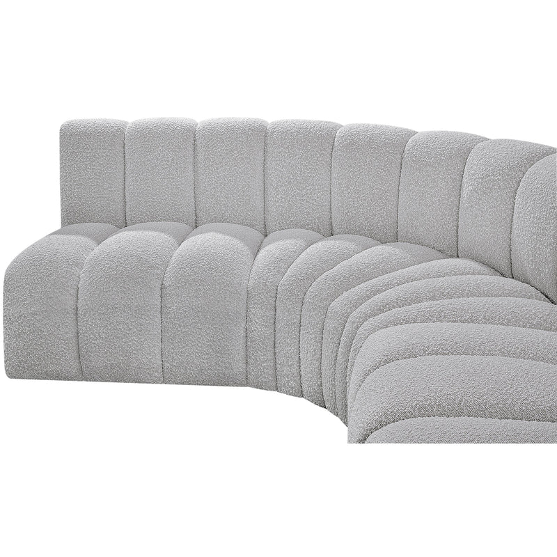 Meridian Arc Grey Boucle Fabric 8 pc Modular Sectional IMAGE 7