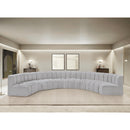 Meridian Arc Grey Boucle Fabric 8 pc Modular Sectional IMAGE 2