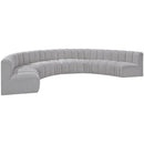 Meridian Arc Grey Boucle Fabric 8 pc Modular Sectional IMAGE 4