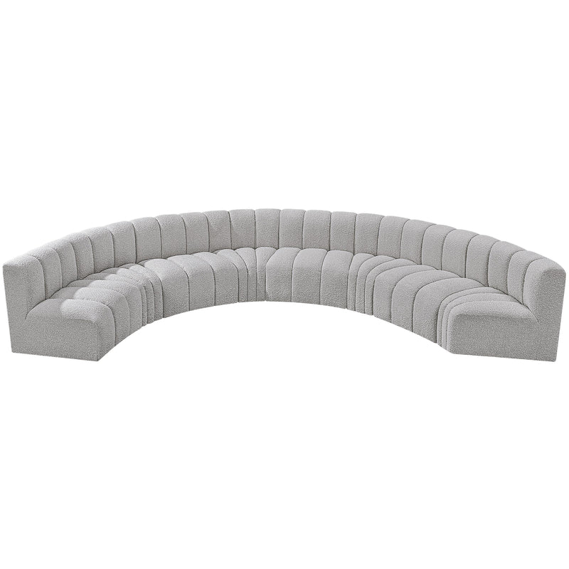 Meridian Arc Grey Boucle Fabric 8 pc Modular Sectional IMAGE 5