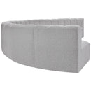 Meridian Arc Grey Boucle Fabric 8 pc Modular Sectional IMAGE 6