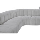 Meridian Arc Grey Boucle Fabric 8 pc Modular Sectional IMAGE 8